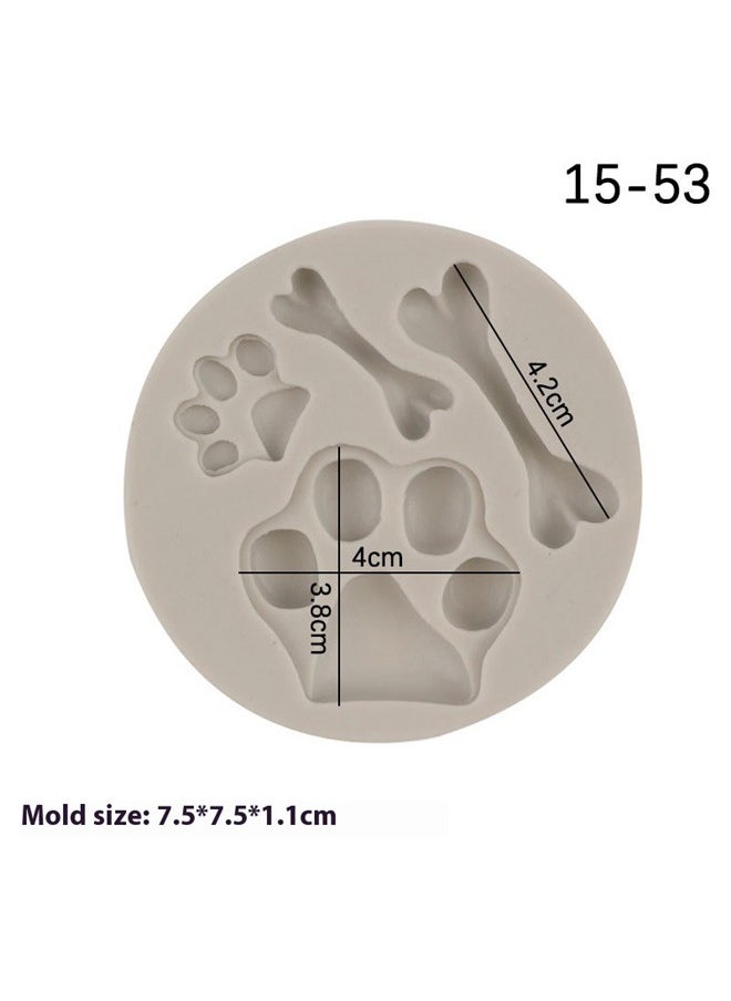 yongsheng Bone Shape Silicone Mould White ，Cat Paw Dog Paw Silicone Molds Bone Fondant Molds for Cake Decoration Cupcake Topper Chocolate Candy Polymer Clay Gum Paste  - Image 2