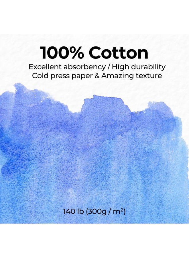 Funto Blank Watercolour Paper Postcards, 100% Cotton, 28 Postcards + 2 Sheets of Stamps, A6 (10.2 x 15.2 cm), 140 lb/300 gsm, Acid-free High Performance Art Paper for Thank You Cards and Greeting - Image 4