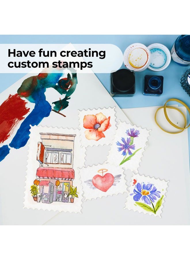 Funto Blank Watercolour Paper Postcards, 100% Cotton, 28 Postcards + 2 Sheets of Stamps, A6 (10.2 x 15.2 cm), 140 lb/300 gsm, Acid-free High Performance Art Paper for Thank You Cards and Greeting - Image 5