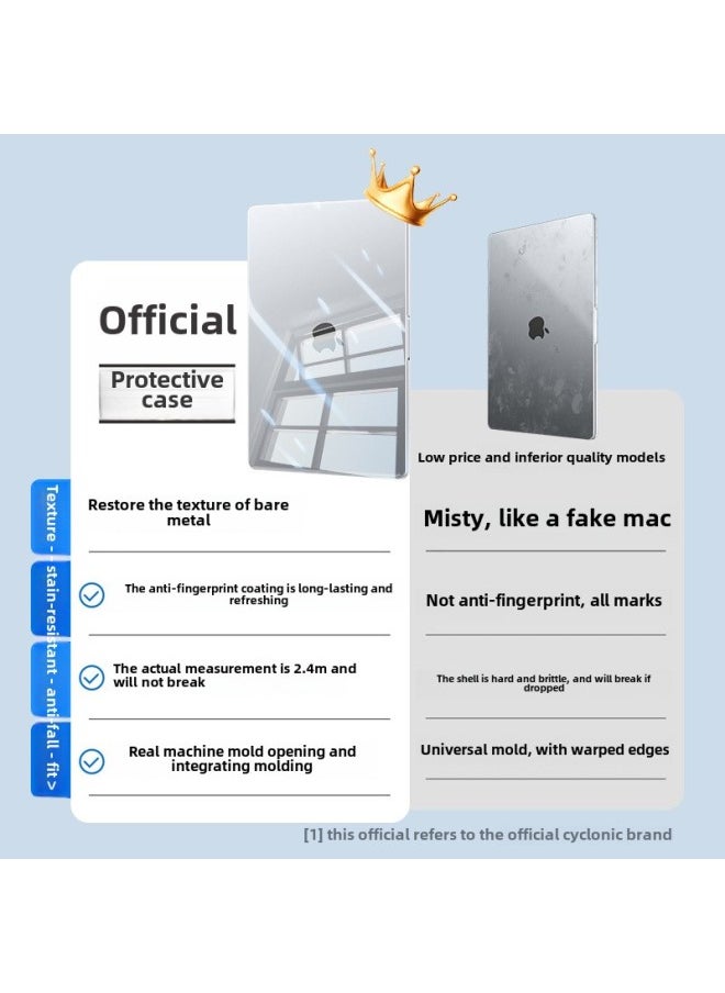 Generic - For M4 Apple MacBookpro16/14 Inch Protective Case Air15 Notebook M3 Transparent 13.6 Sets Of 13m2-Color: Antioxidant And Non-yellowing-Applicable Models:2024 Air 13.6inch  (m3/m2) - Image 1