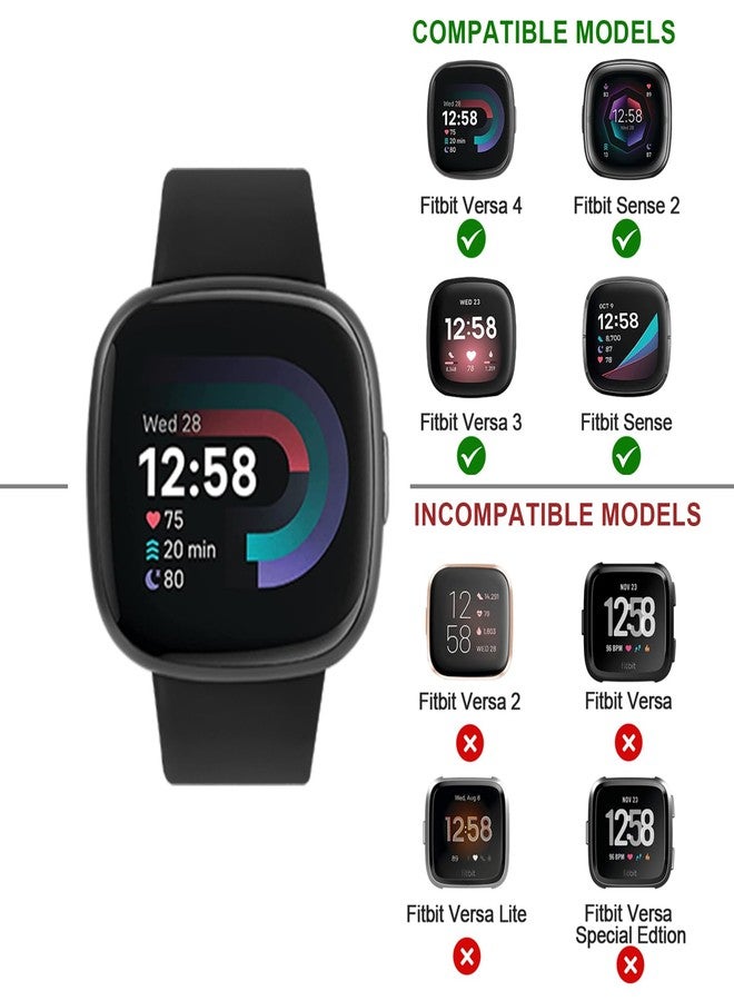 اي كي مجموعة من 3 أساور رياضية متوافقة مع ساعات Fitbit Sense 2 / Sense / Fitbit Versa 4 / Versa 3، للرجال والنساء، أساور كلاسيكية ناعمة لساعات Fitbit Sense 2 / Sense / Versa 4 / Versa 3 الذكية (صغير، وردي) - Image 2