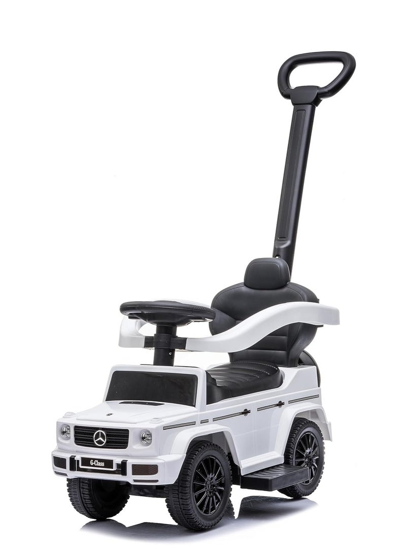 مرسيدس بنز عربية أطفال شكل مرسيدس بدفع يدوي ومقبض تحكم – تصميم أنيق ومتين - ابيض - Image 1