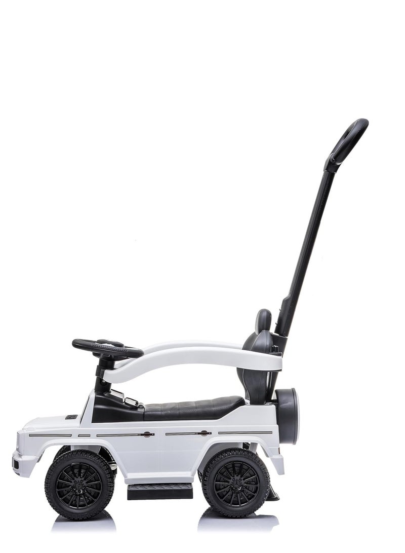 مرسيدس بنز عربية أطفال شكل مرسيدس بدفع يدوي ومقبض تحكم – تصميم أنيق ومتين - ابيض - Image 2