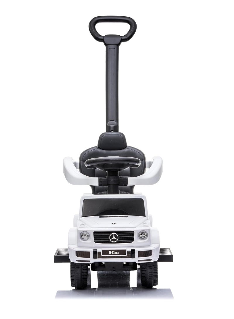 مرسيدس بنز عربية أطفال شكل مرسيدس بدفع يدوي ومقبض تحكم – تصميم أنيق ومتين - ابيض - Image 3