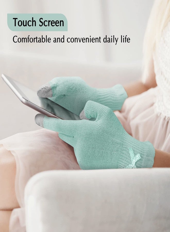 Evridwear Cotton Moisturizing Gloves Overnight Touchscreen for Dry Hands SPA Eczema Hand Care, Day and Night Moisturizing Sleeping Gloves (2 Pairs S/M, Feather Weight Mint Green) - Image 5