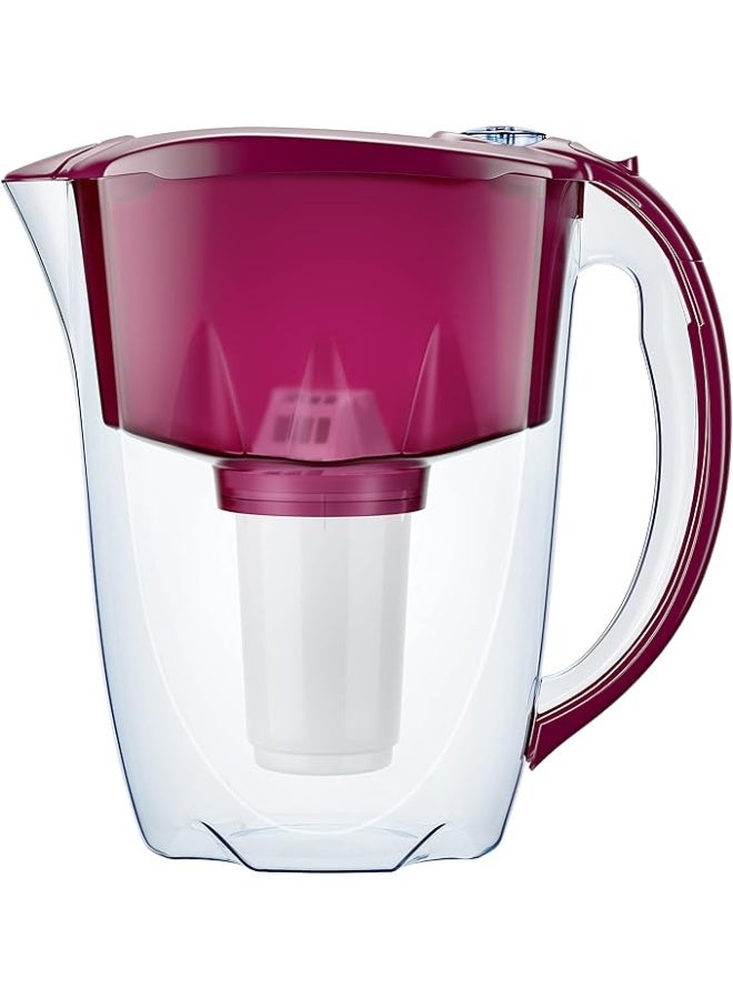 Aquaphor AQUAPHOR Water Filter Jug Prestige Cherry – 2.8L Capacity | Includes 1 A5 Filter Cartridge | Reduces Limescale, Chlorine & Microplastics | Slim Design Fits in Fridge Door | BPA-Free  - Image 4