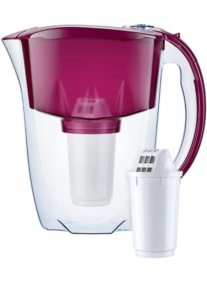 Aquaphor AQUAPHOR Water Filter Jug Prestige Cherry – 2.8L Capacity | Includes 1 A5 Filter Cartridge | Reduces Limescale, Chlorine & Microplastics | Slim Design Fits in Fridge Door | BPA-Free  - Image 3