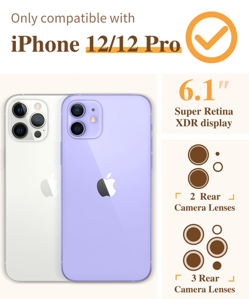 GVIEWIN for iPhone 12 Case and iPhone 12 Pro Case with Screen Protector + Camera Lens Protector, Clear Flexible TPU Shockproof Cover Women Girls Flower Pattern Phone Case 6.1 (Floratopia/Colorful) - Image 2