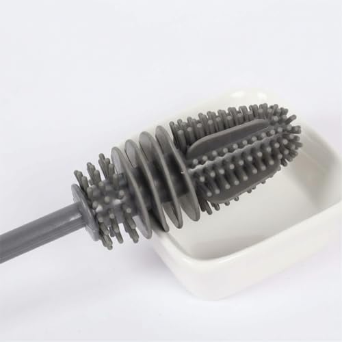 KBS Bottle Cleaning Brush Silicone Long Handle for Narrow Neck Containers Vase and Glass Cleaner for Home Accessories Item Products (31-CM-Grey-Brush-Silicone) - Image 5