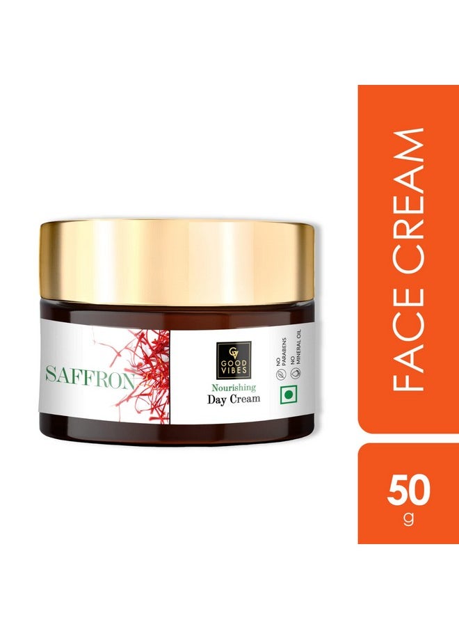 Good Vibes - Good Vibes Saffron Nourishing Face Cream, 50 g Deep Moisturization For Radiant Glowing Skin, Helps Reduce Wrinkles & Fine Lines, Natural, No Parabens & Sulphates, No Animal Testing - Image 1