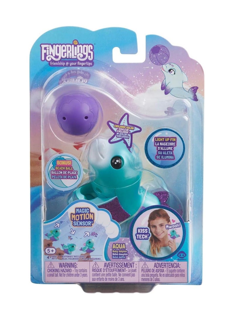 WowWee Fingerlings Baby Light Up Dolphin , Blues Interactive Toy - Image 1