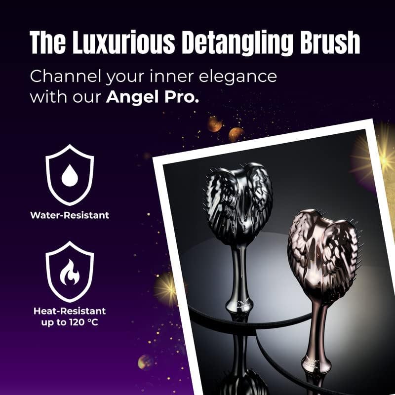 تانجل أنجيل فرشاة شعر تانجل أنجل لفك التشابك - فرشاة مضادة للكهرباء الساكنة بشعيرات ناعمة لفك التشابك للشعر المستعار والشعر المستقيم والمموج والمجعد - فك التشابك الفاخر للشعر الرطب والجاف - فرشاة شعر احترافية للنساء - كروم أزرق - Image 4