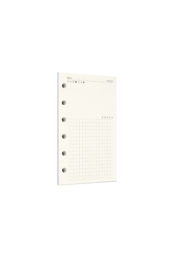 Zelten 1 Pack A7  45 Sheets/90 Pages FavoritesLoose Leaf Punched Paper Refills Paper for 6 Hole Binder Personal Organizer Diary Notebook Refillable Planner - Image 1