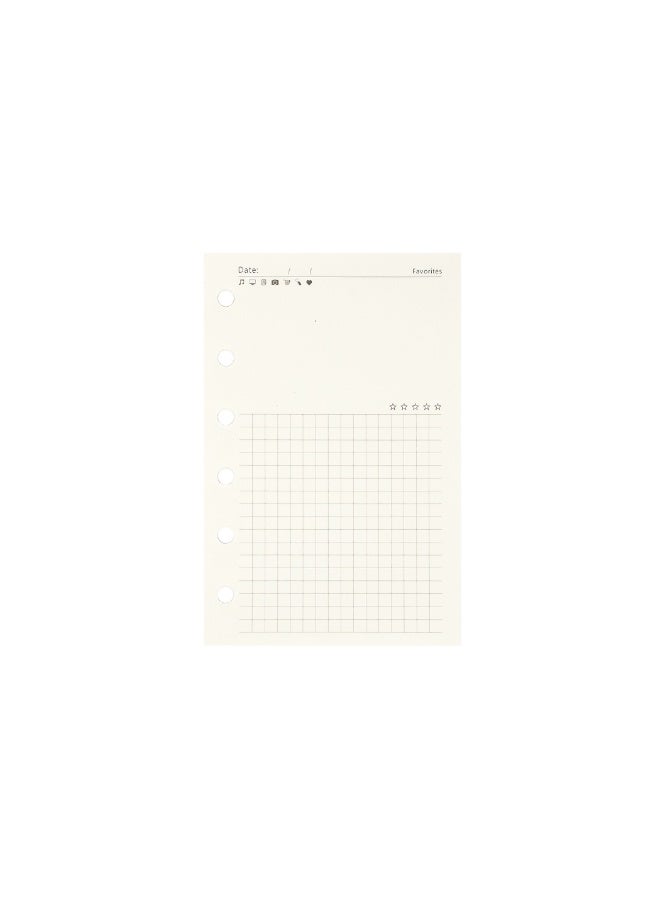 Zelten 1 Pack A7  45 Sheets/90 Pages FavoritesLoose Leaf Punched Paper Refills Paper for 6 Hole Binder Personal Organizer Diary Notebook Refillable Planner - Image 2