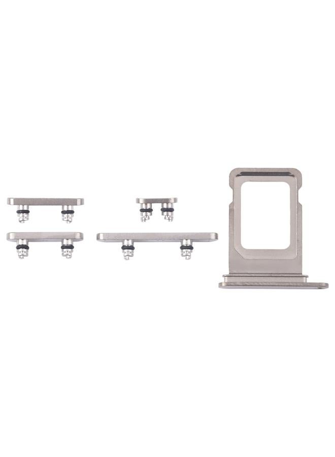 For iPhone 16 Pro Max Original SIM Card Tray + SIM Card Tray + Side Keys (Silver) - Image 1