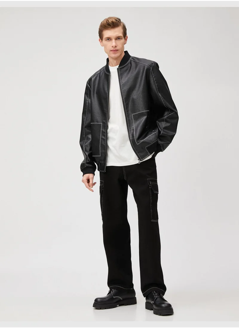 KOTON Cargo Trousers Seam Detailed Buttoned