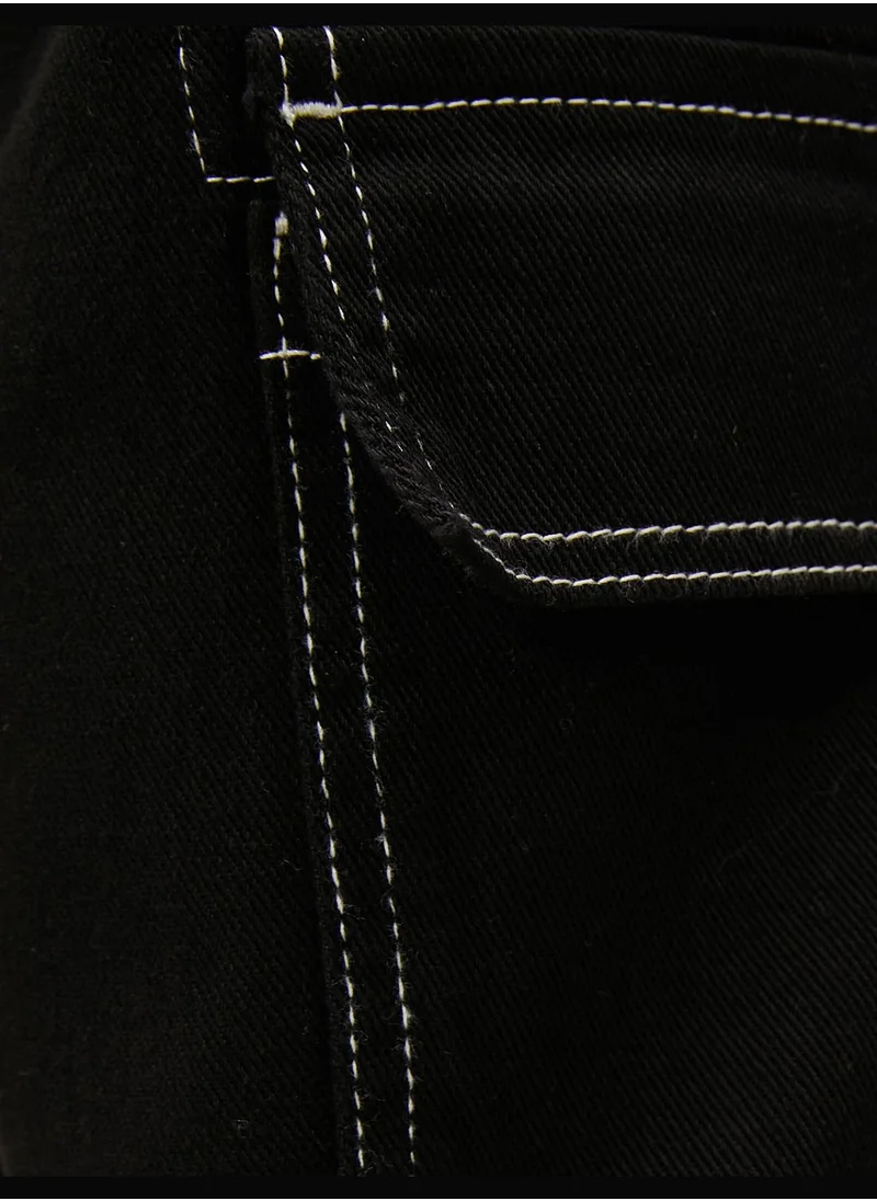 KOTON Cargo Trousers Seam Detailed Buttoned