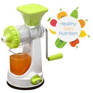 RJ kitchenware Store عصارة يدوية بلاستيكية من متجر RJ للأدوات المنزلية للفواكه والخضروات مع مقبض فولاذي ونظام قفل فراغ عصارة سفر للفواكه والخضروات - Image 2