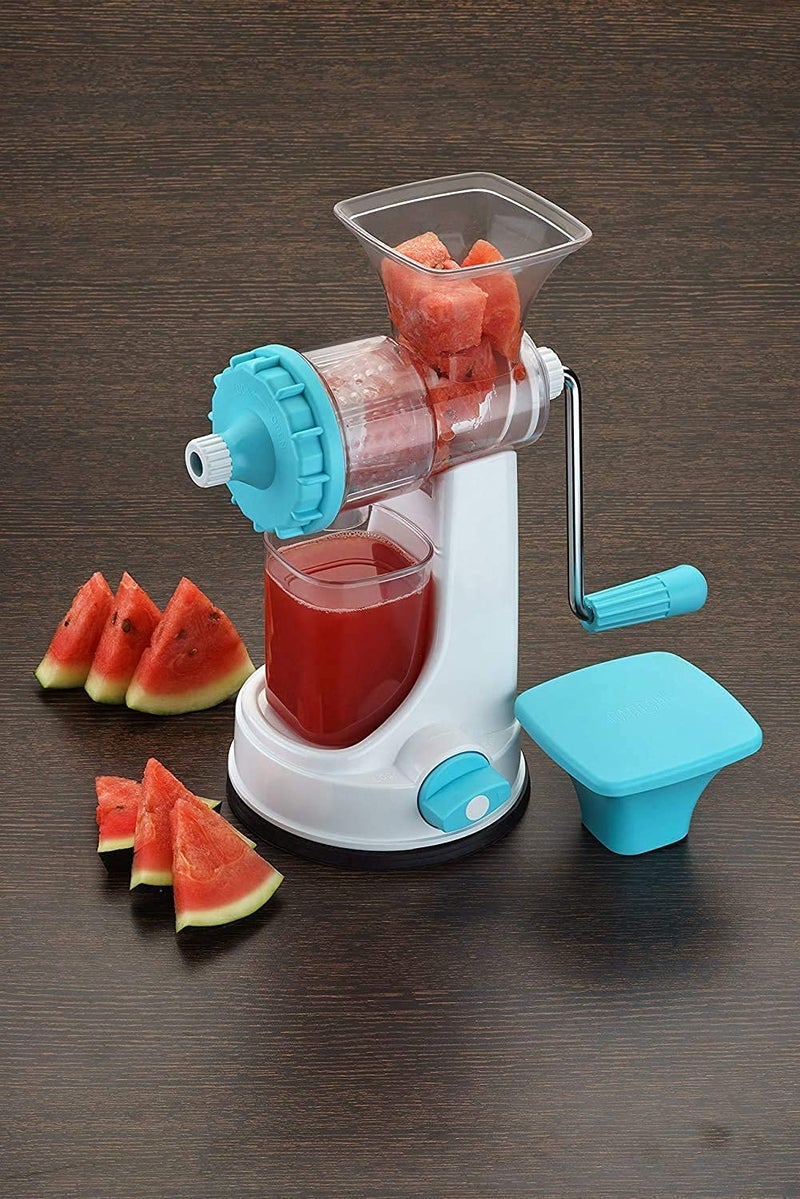 RJ kitchenware Store عصارة يدوية بلاستيكية من متجر RJ للأدوات المنزلية للفواكه والخضروات مع مقبض فولاذي ونظام قفل فراغ عصارة سفر للفواكه والخضروات - Image 5