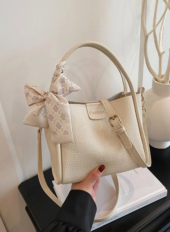 Take Two White Shoulder Bag with Bow Detail