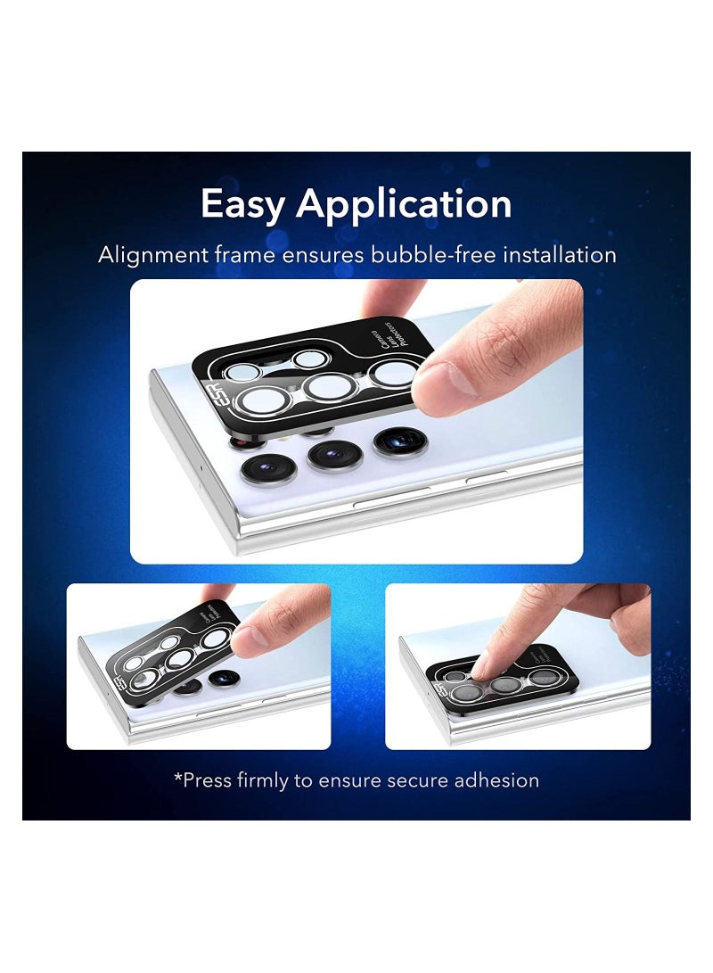 Camera Lens Protector Compatible with Samsung Galaxy S22 Ultra (2022), Scratch-Resistant Ultra-Thin Tempered Glass with Aluminum Edge - Image 4