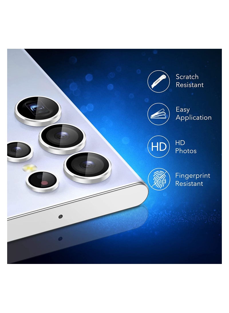 Camera Lens Protector Compatible with Samsung Galaxy S22 Ultra (2022), Scratch-Resistant Ultra-Thin Tempered Glass with Aluminum Edge - Image 3