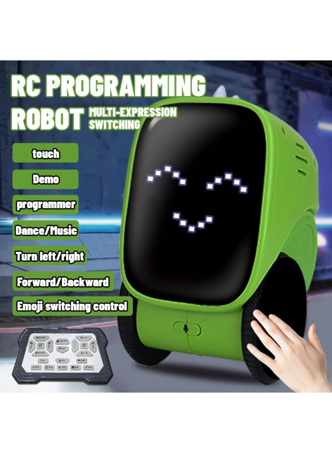 Smart Charging Robot Voice Control Dialogue Recording Induction Touch Early Education Programming Induction Toy-color:green  - Image 2