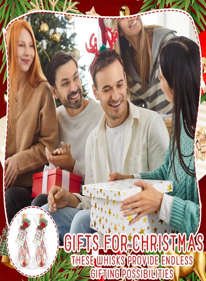 Denylo pro 12 Sets Christmas Whisks Gifts Semi Automatic Whisk Gift Set Include Bulk Egg Beater Mini Pine Needle Cotton Rope Opp Bags for Christmas Stocking Ideas Party Supplies - Image 5