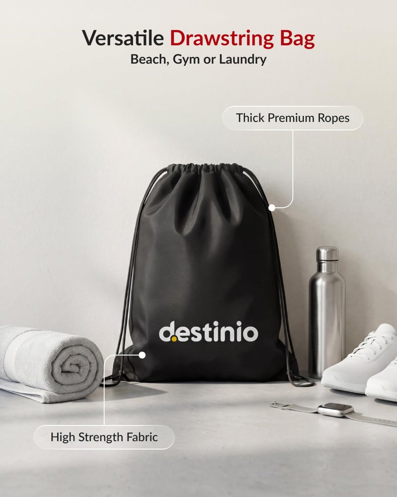 Destinio Packing Cube for Travel Luggage Packing | 6 in 1 Set (4 Cube+Drawstring Bag+Cosmetic Pouch) Storage Organiser for Travelling | Clothes Organizer for Trolley, Backpack, Space Saver (Blue) - Image 5
