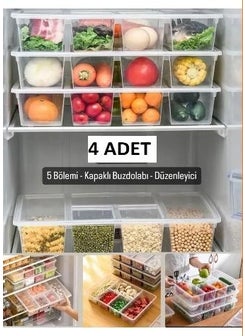 4 Pieces Luna Covered 5 Compartment Refrigerator Organizer Vegetable Rack - Meat Fish Vegetable Organizer - pzsku/Z3D2956ECE0D0B922A039Z/45/_/1729214443/c15b965e-5d77-440b-bf5f-61b8bdd9152c