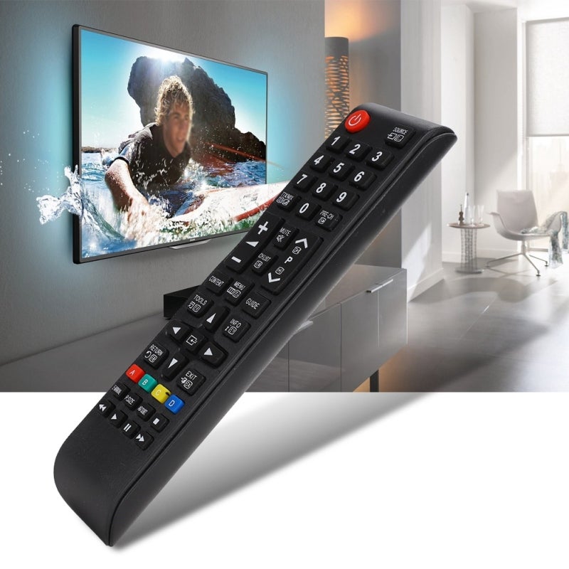 ريموت تلفاز سامسونج BN59-01189A، جهاز تحكم لاسلكي طويل المدى بأزرار كبيرة - متعدد الوظائف مصنوع من مادة ABS للاستخدام العائلي - Image 4