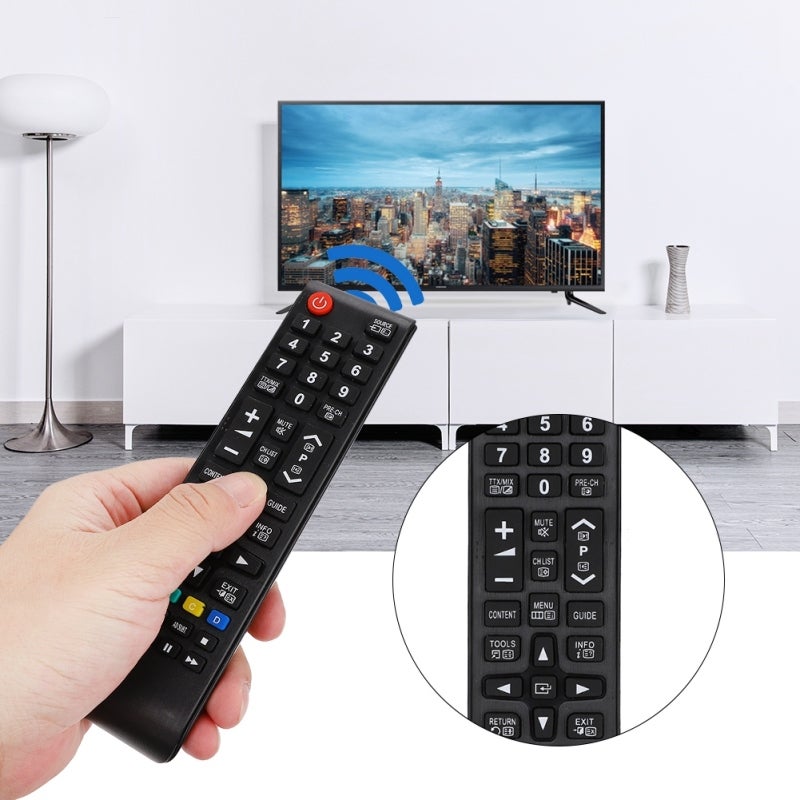 ريموت تلفاز سامسونج BN59-01189A، جهاز تحكم لاسلكي طويل المدى بأزرار كبيرة - متعدد الوظائف مصنوع من مادة ABS للاستخدام العائلي - Image 5