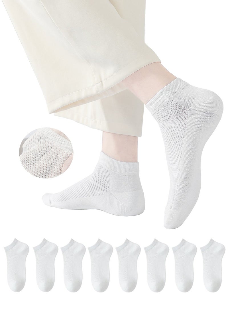 Women's Breathable Cotton Mesh Ankle Socks - 8 Pairs, Lightweight and Comfortable for Spring and  Summer - Image 1