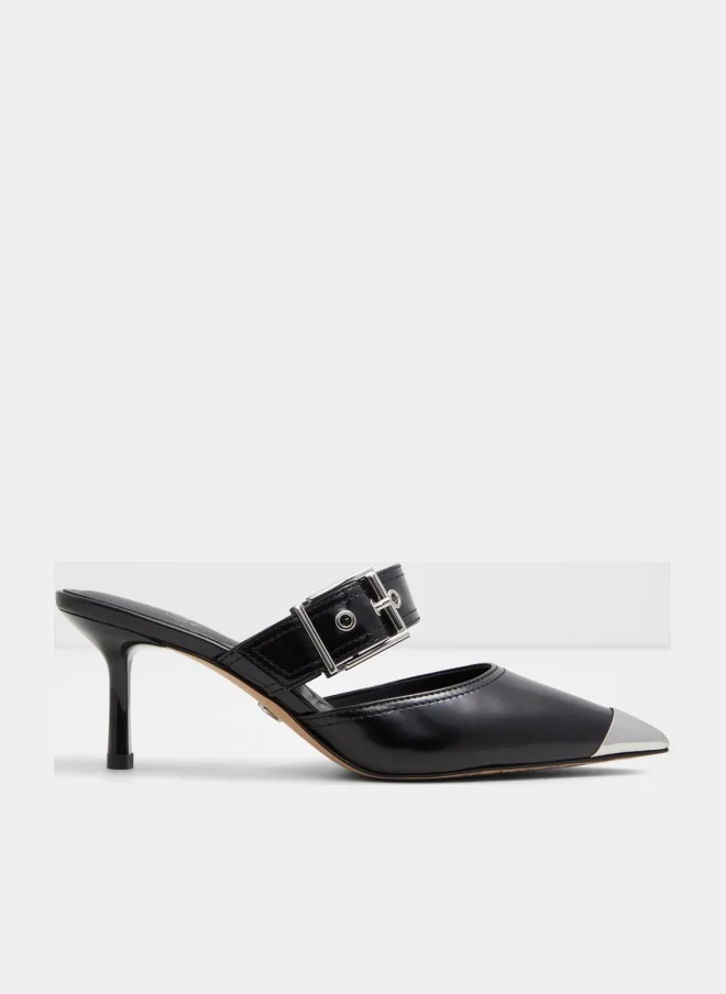 GRETLA Buckle Detail Mule Pumps