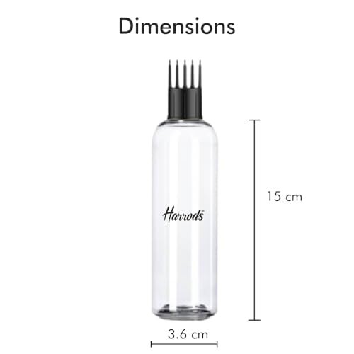 HARRODS Clear Refillable Spray & Applicator Bottle Set 200ml(Pack of 3)| Fine Mist and Trigger Spray & Oil Applicator Comb Bottle | Water, Styling & Liquid Use - Image 3