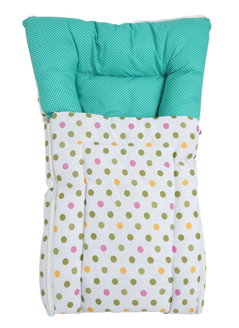 Superminis - Superminis Multicolor Dot Print Cotton Baby Sleeping Bag Bedding Set, Foldabale Mattress, for Newborn to Toddlers - Image 1