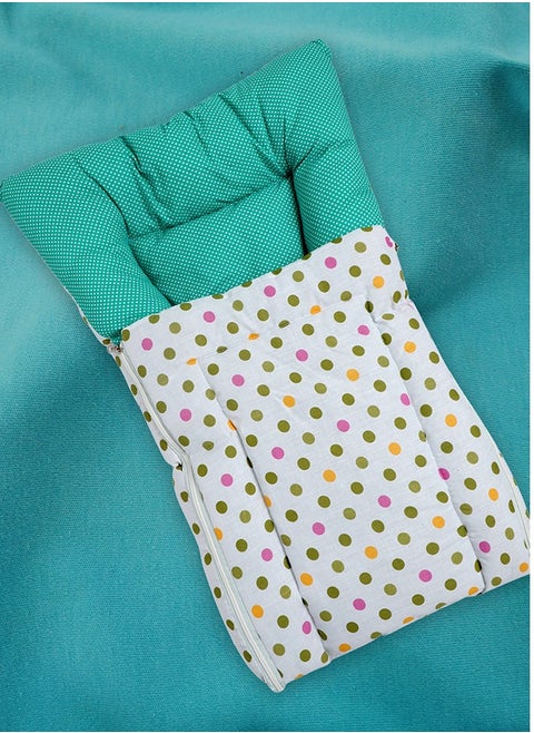 Superminis Multicolor Dot Print Cotton Baby Sleeping Bag Bedding Set, Foldabale Mattress, for Newborn to Toddlers