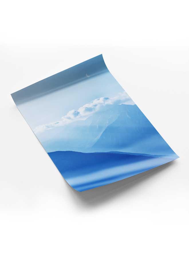 LOWHA Poster Painting Art With Four Separate Pieces Of Double-Sided Stickers Top Of A Mountain For Home Bedroom Living Room And Office Decor  - Image 1