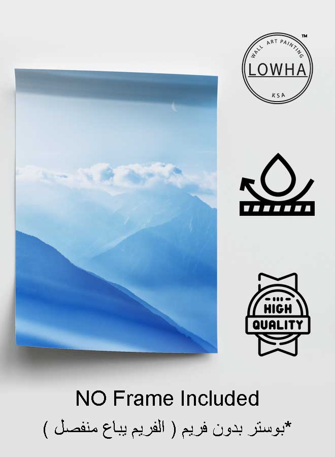 LOWHA Poster Painting Art With Four Separate Pieces Of Double-Sided Stickers Top Of A Mountain For Home Bedroom Living Room And Office Decor  - Image 3