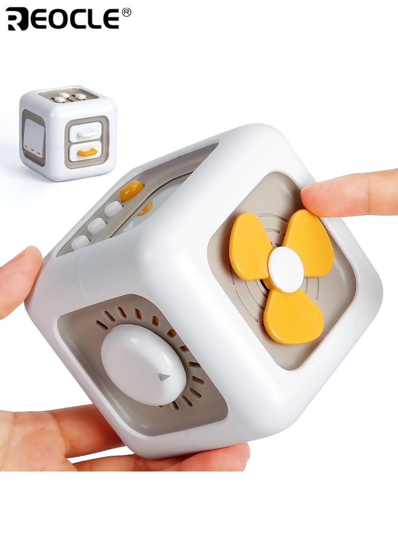 REOCLE Kid’s 6-Sided Educational Busy Box Interactive Finger Training Toy with Colorful Buttons Sturdy Construction Durable Plastic Ideal for Boys and Girls - Image 1
