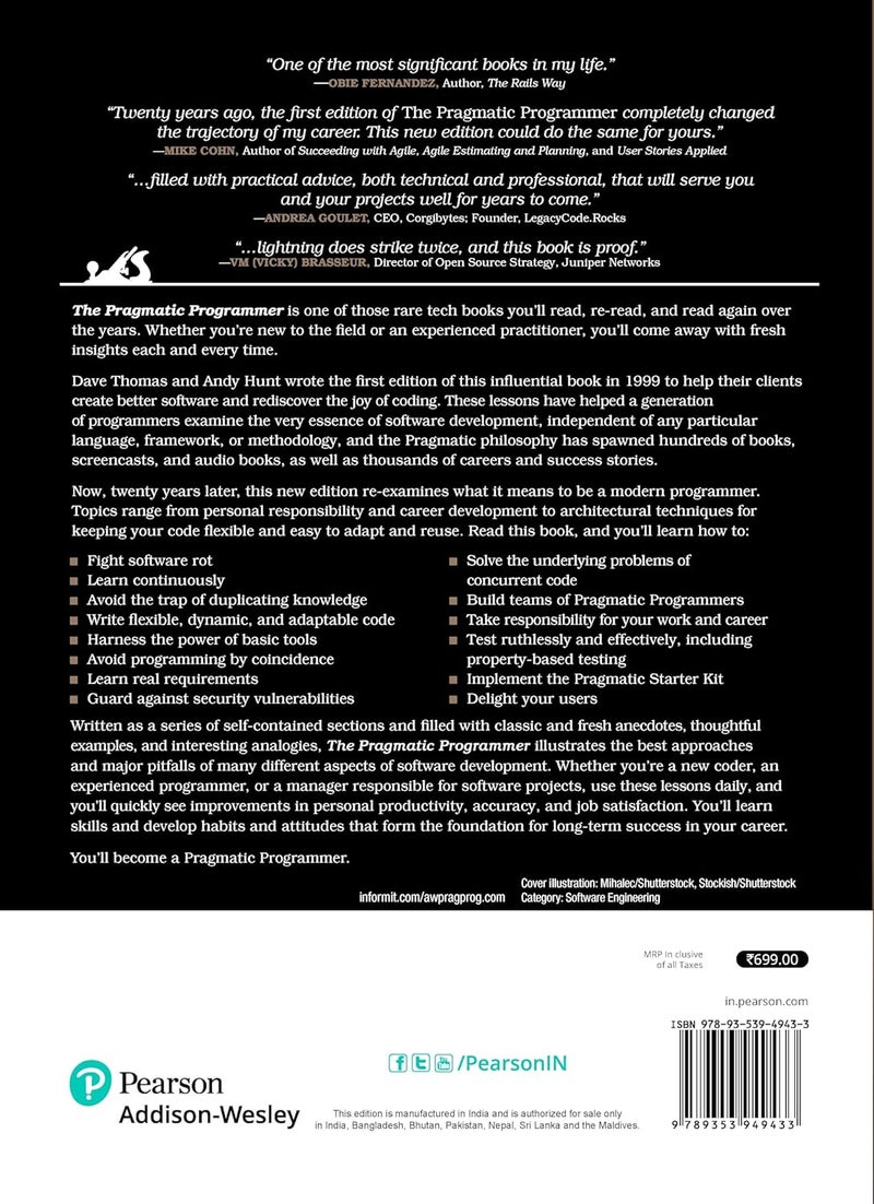 The Pragmatic Programmer, 20th Anniversary Edition your journey to mastery (Indian B&W Edition) - Image 2