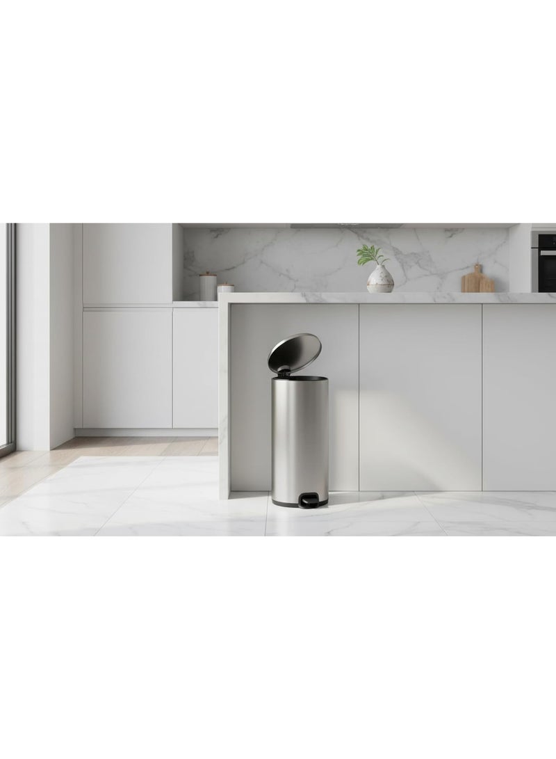 Stainless Steel Pedal Trash Bin with Soft Close Lid and Inner Bucket, Fingerprint Resistant Waste Bin for Home & Office - Image 5