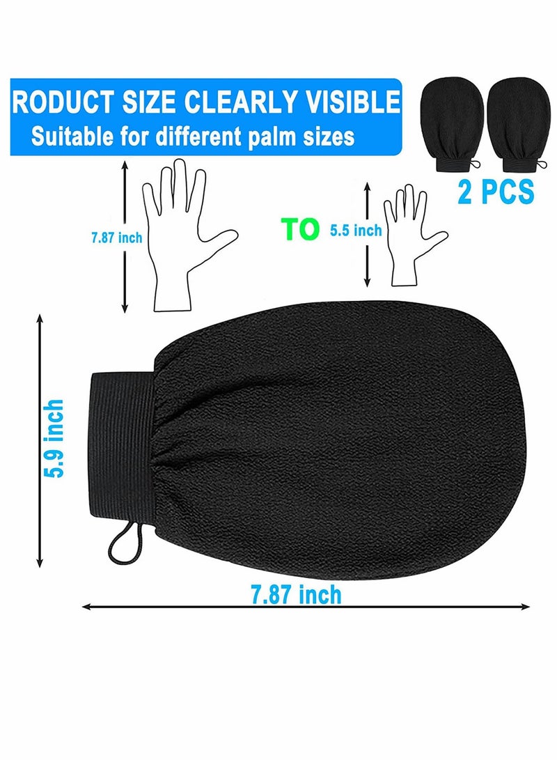 SYOSI Deep Exfoliating Mitts 2 Pack Microdermabrasion Exfoliating Gloves for Cleaning Skin Removes Dead Skin and Dirt Great for Self Tanning Preparation Home Exfoliating Gloves - Image 3