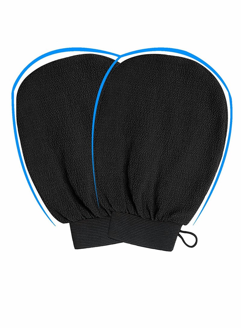 SYOSI Deep Exfoliating Mitts 2 Pack Microdermabrasion Exfoliating Gloves for Cleaning Skin Removes Dead Skin and Dirt Great for Self Tanning Preparation Home Exfoliating Gloves - Image 1