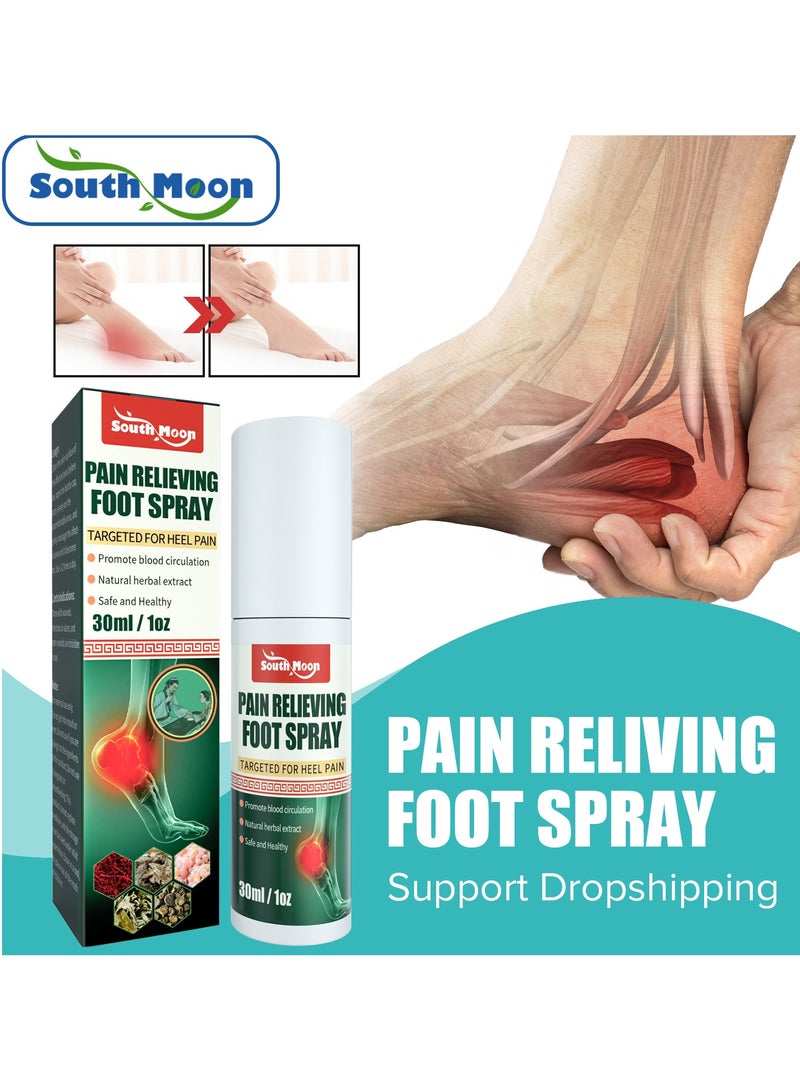 SOUTH MOON Heel Pain Spray - Pain Relieving Foot Spray, Haute Heels Foot Care, Numbing Spray for Feet, Foot Protection, Heel Pain Relief, Bone Spur Pain Relief Spray, Foot Spray for Tired Achy Feet - Image 1