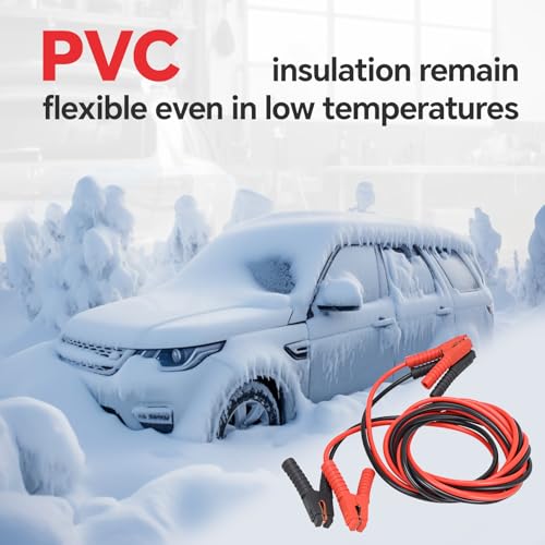 Voilamart Auto Heavy Duty Jumper Cables 1 Gauge 20Ft 3000AMP with Carry Bag Long Automotive Battery Jumper Cable Commercial Grade Booster Cables for Cars Battery Jump start Cables for Trucks Car SUV - Image 5