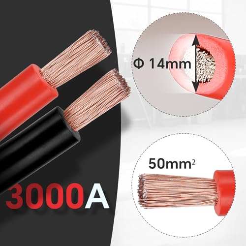 Voilamart Auto Heavy Duty Jumper Cables 1 Gauge 20Ft 3000AMP with Carry Bag Long Automotive Battery Jumper Cable Commercial Grade Booster Cables for Cars Battery Jump start Cables for Trucks Car SUV - Image 3