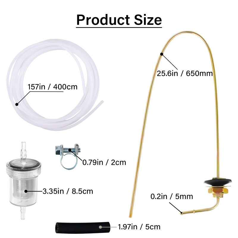 NIULPFZTK 1320399A 35320A Diesel Heater Fuel Tank Standpipe, 650mm x 5mm, Stainless Steel, Automotive Fuel Hoses, White, 1 Count - Image 3