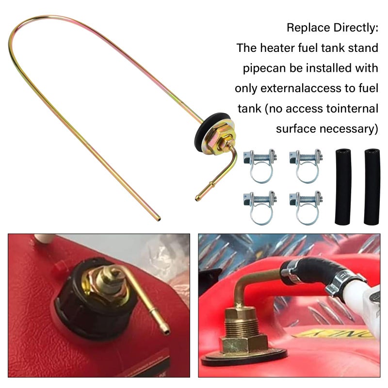 NIULPFZTK 1320399A 35320A Diesel Heater Fuel Tank Standpipe, 650mm x 5mm, Stainless Steel, Automotive Fuel Hoses, White, 1 Count - Image 5