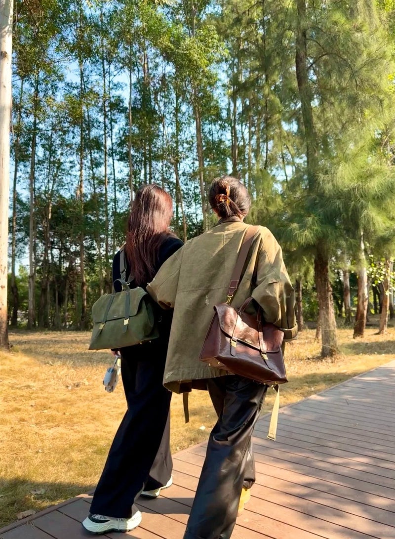 سونغمونت Mountain Walk Series Large Travel Briefcase Vintage Suede Crossbody Backpack - Image 3